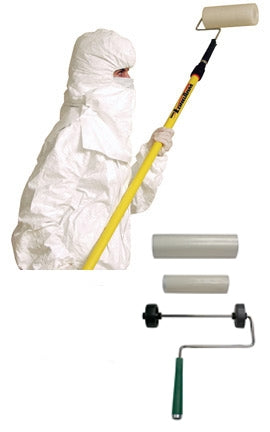 Cleanroom Tacky Roller Handle PolyTack 12 Inch Length Plastic Black Screw On Connection