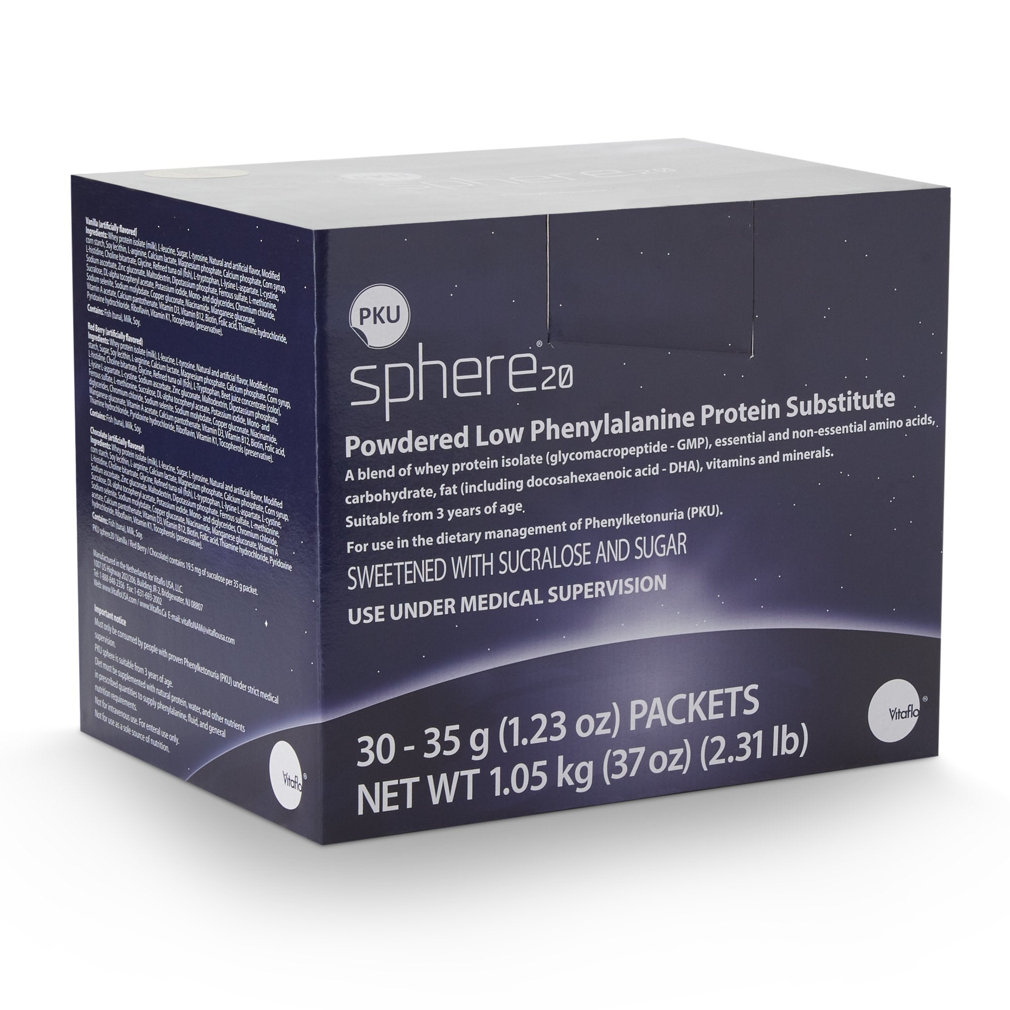 Oral Supplement PKU sphere 20 Vanilla Flavor Powder 35 Gram Individual Packet,Packaging Type- Each