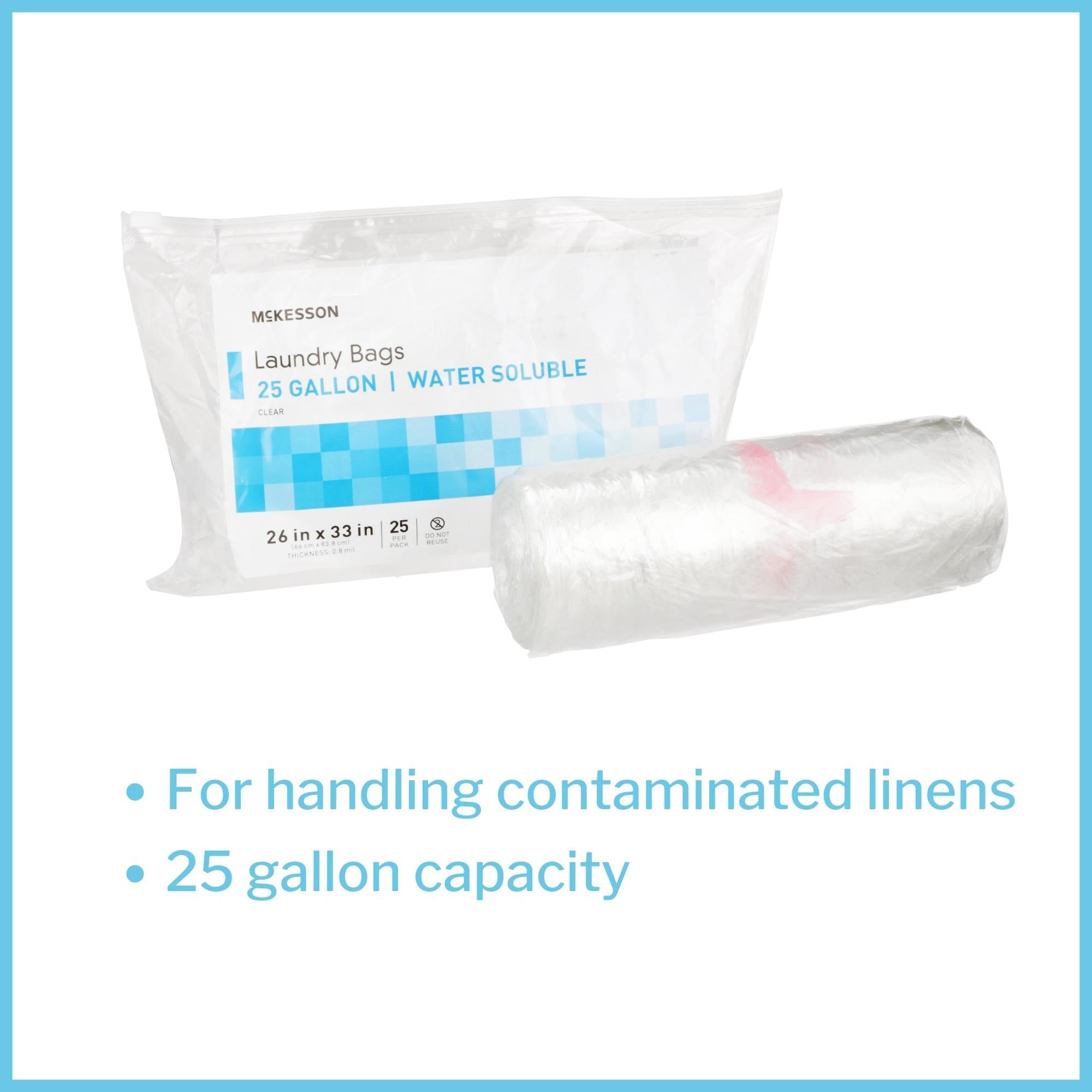 Laundry Bag McKesson Water Soluble 20 to 25 gal. Capacity 26 X 33 Inch, Packaging Type- Case