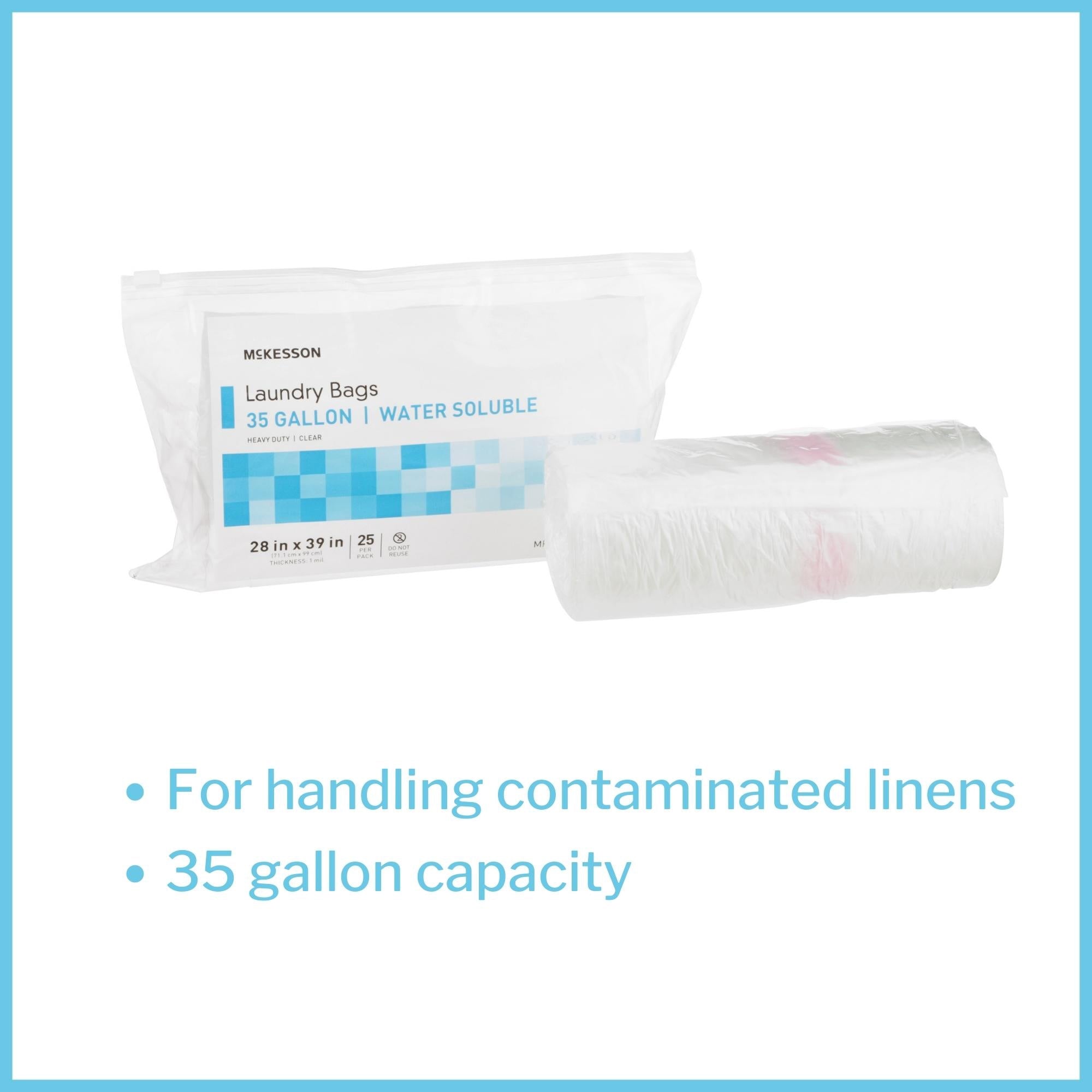 Laundry Bag McKesson Water Soluble 30 to 35 gal. Capacity 28 X 39 Inch, Packaging Type- Case