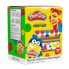 Adhesive Strip American White Cross 3/4 X 3 Inch Plastic Rectangle Kid Design (Play Doh) Sterile, Packaging Type- Case