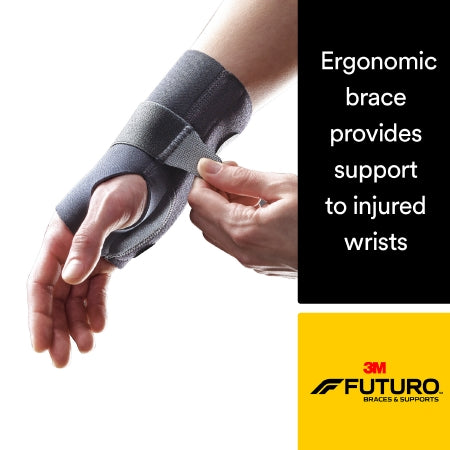 Wrist Brace Futuro Compression Stabilizing Low Profile Aluminum / Nylon / Polyester / Polyethylene / Spandex / Silicone Right Hand Black Large / X-Large,Packaging Type- Each