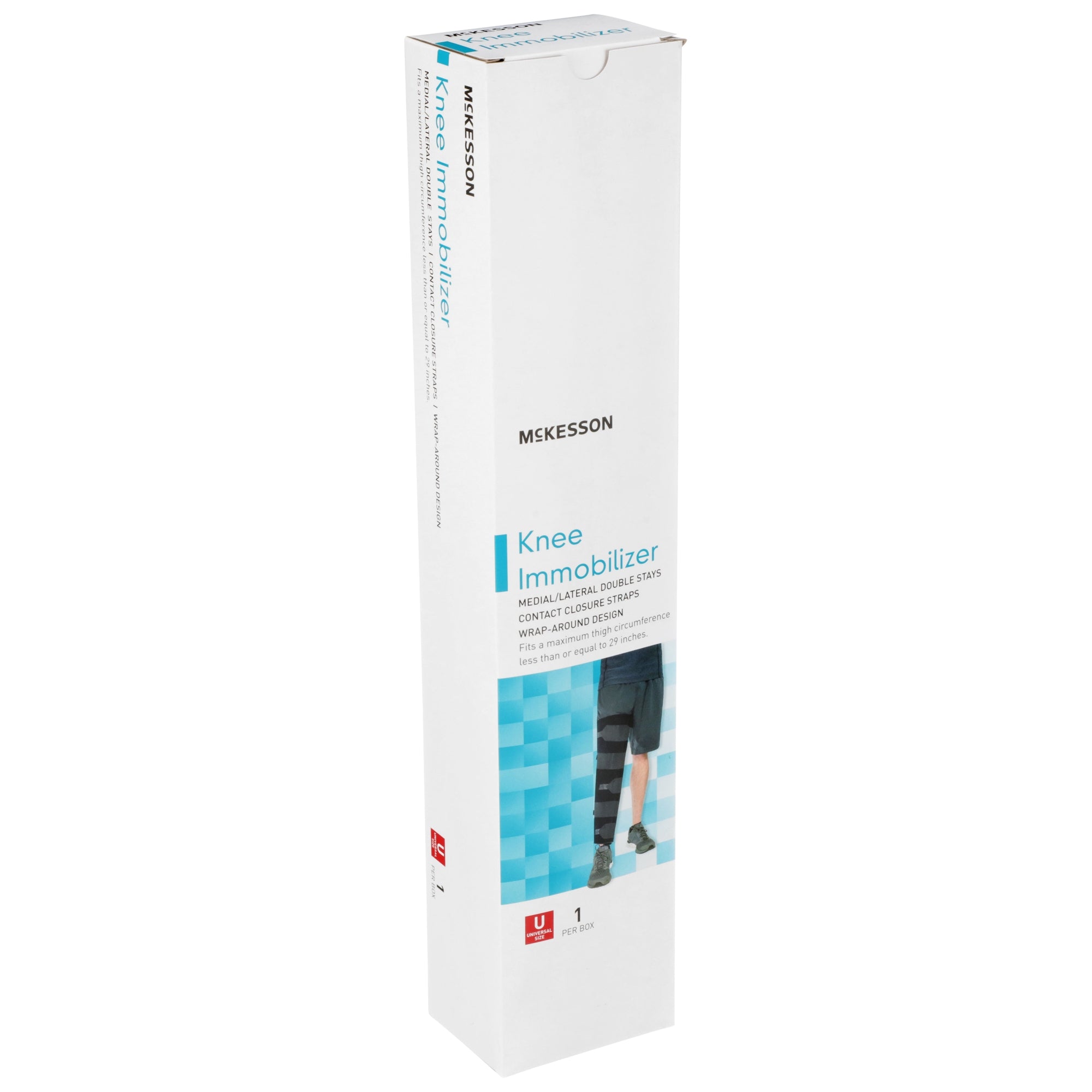 Knee Immobilizer McKesson One Size Fits Most Up to 29 Inch Thigh Circumference 16 Inch Length Left or Right Knee