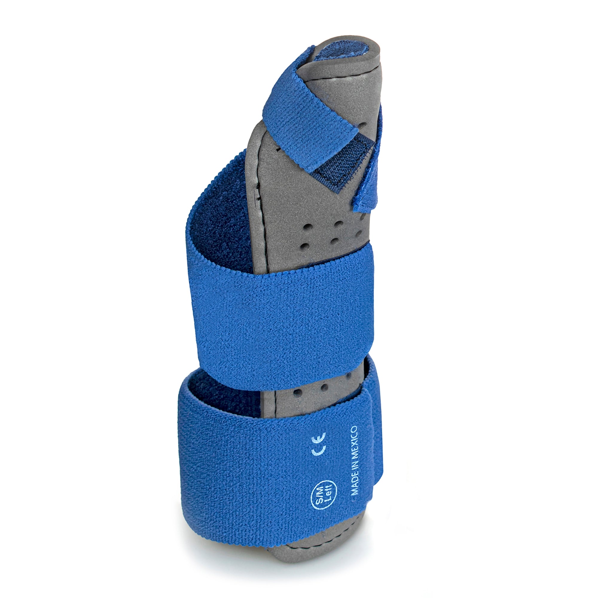 Thumb Splint McKesson Adult Large / X-Large Hook and Loop Strap Closure Left Hand Blue / Gray