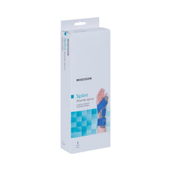 Thumb Splint McKesson Adult Large / X-Large Hook and Loop Strap Closure Left Hand Blue / Gray