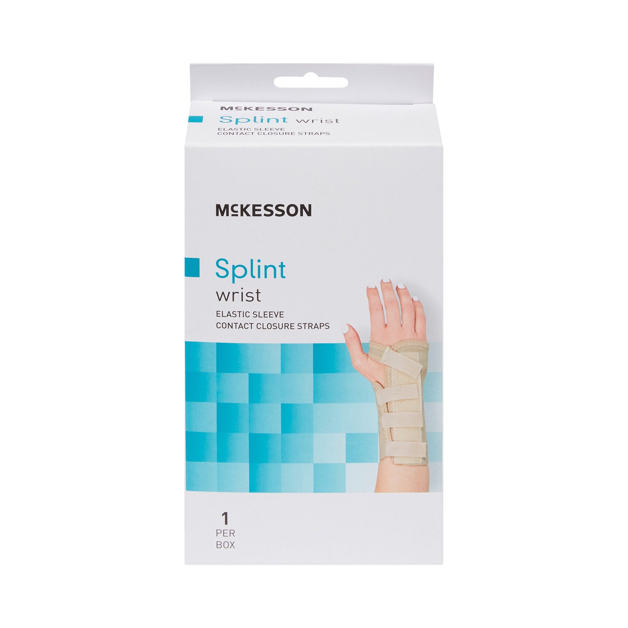 Wrist Brace McKesson Low Profile / Contoured / Wraparound Aluminum / Cotton / Elastic Left Hand Beige X-Small, Packaging Type- Each