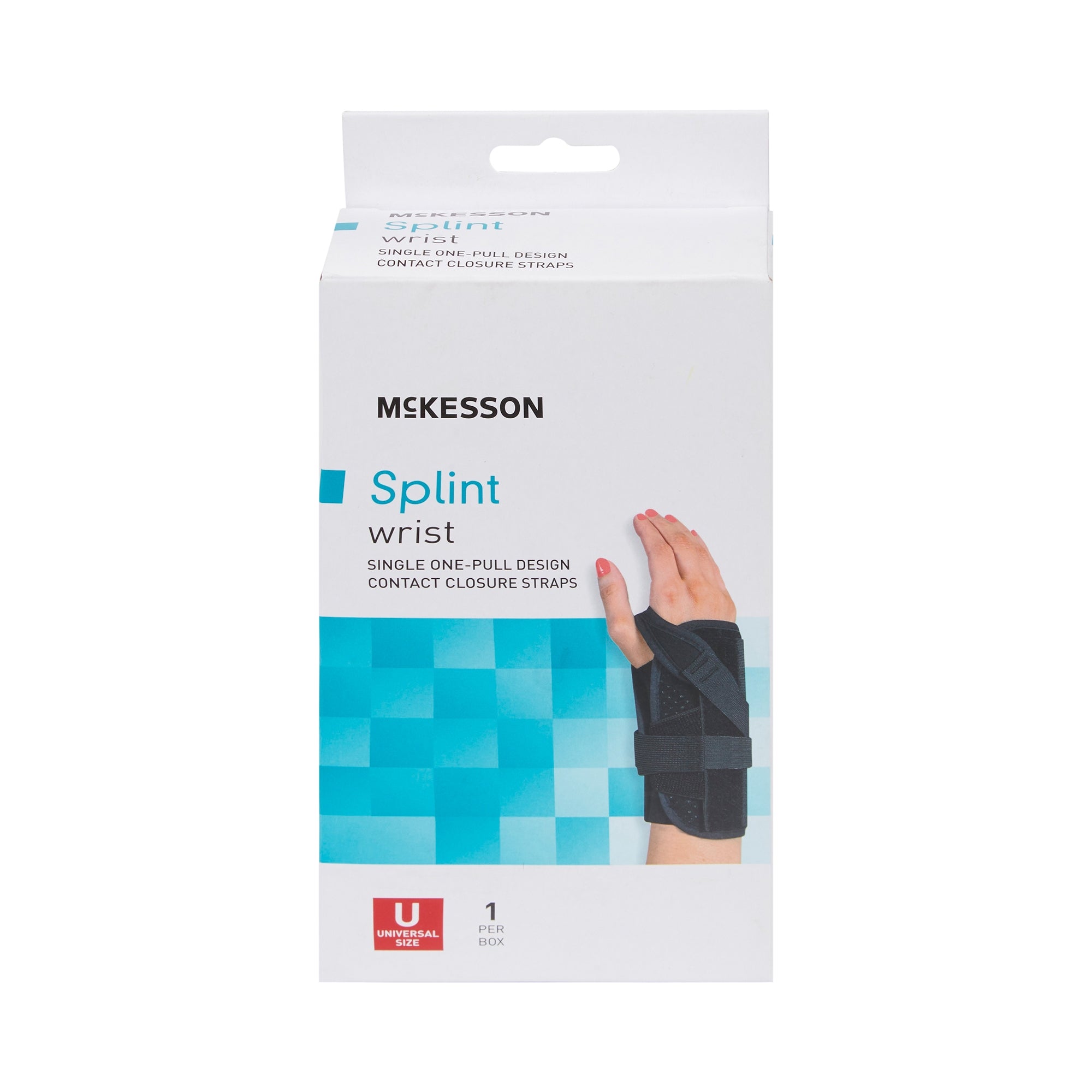 Wrist Brace McKesson Foam / Nylon Left Hand Black One Size Fits Most, Packaging Type- Each