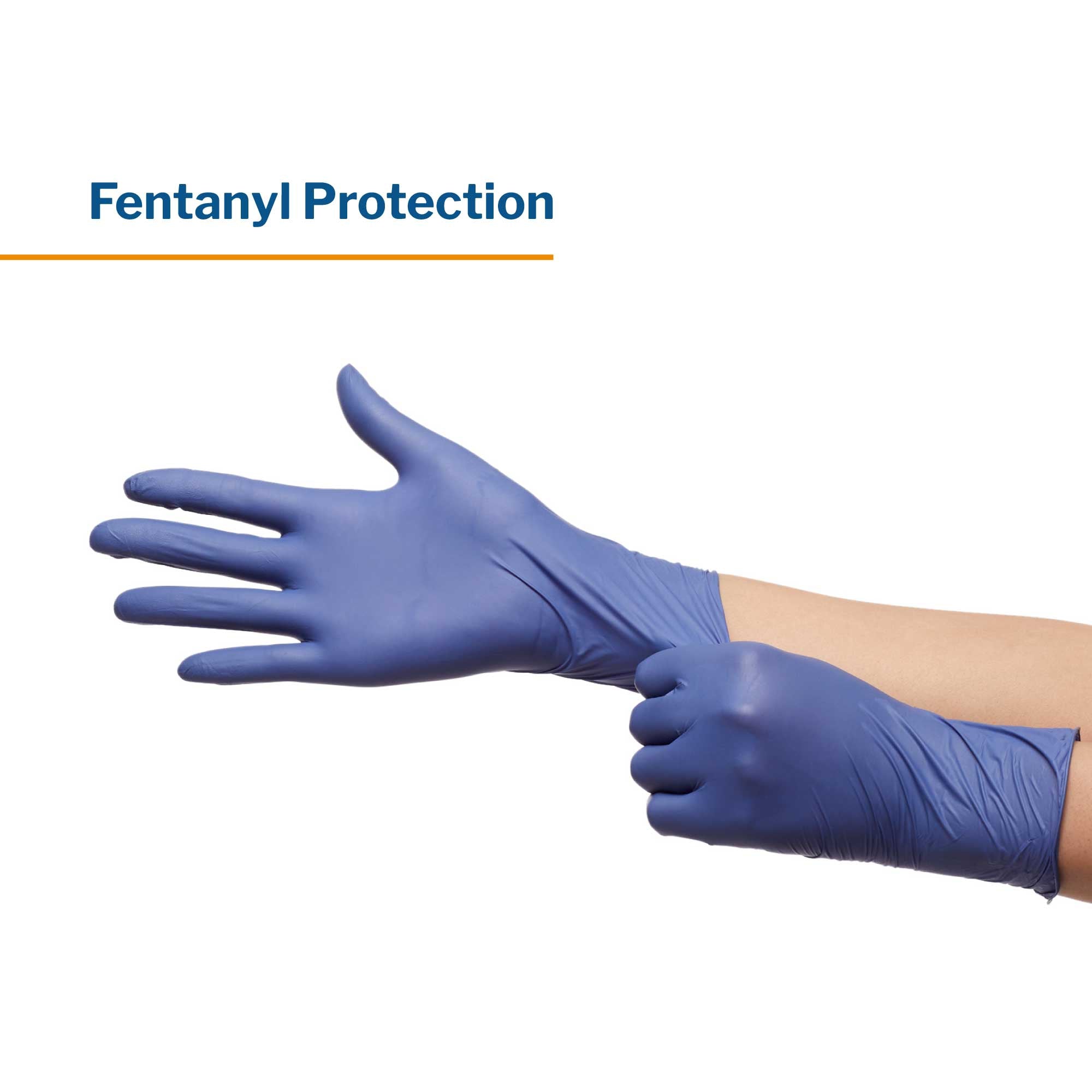 exam glove mckesson confiderm ldc small nonsterile nitrile standard cuff length fully textured blue chemo tested fentanyl tested packaging type box