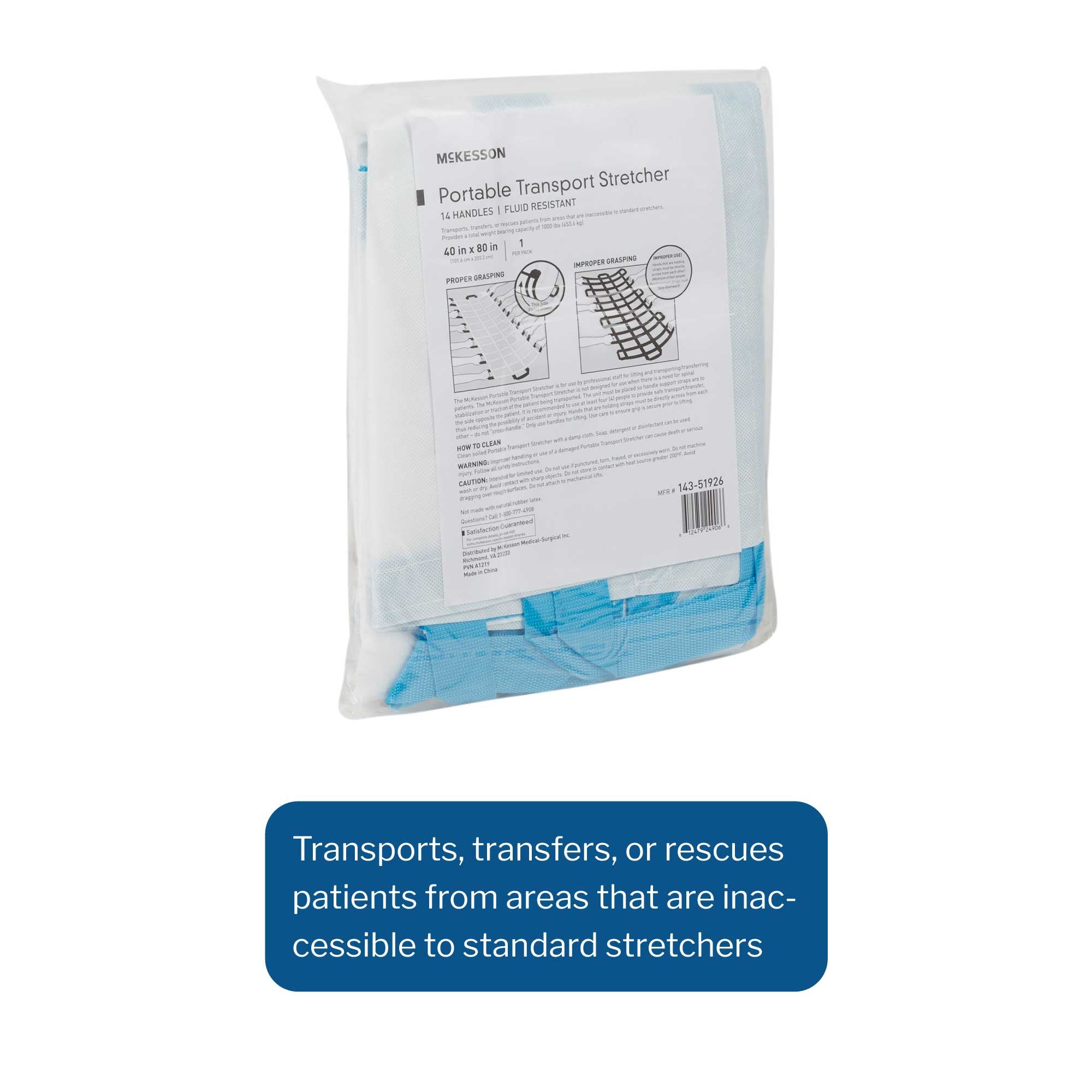 Transfer Sheet McKesson White 40 X 80 Inch 14 Handles, Packaging Type- Each