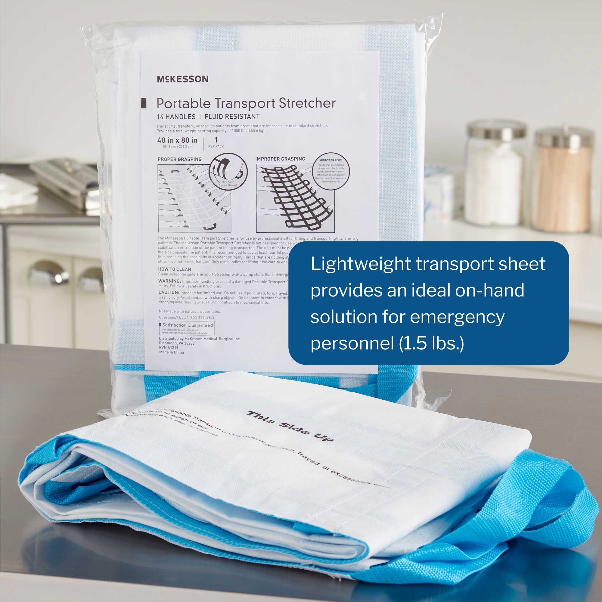 Transfer Sheet McKesson White 40 X 80 Inch 14 Handles, Packaging Type- Case
