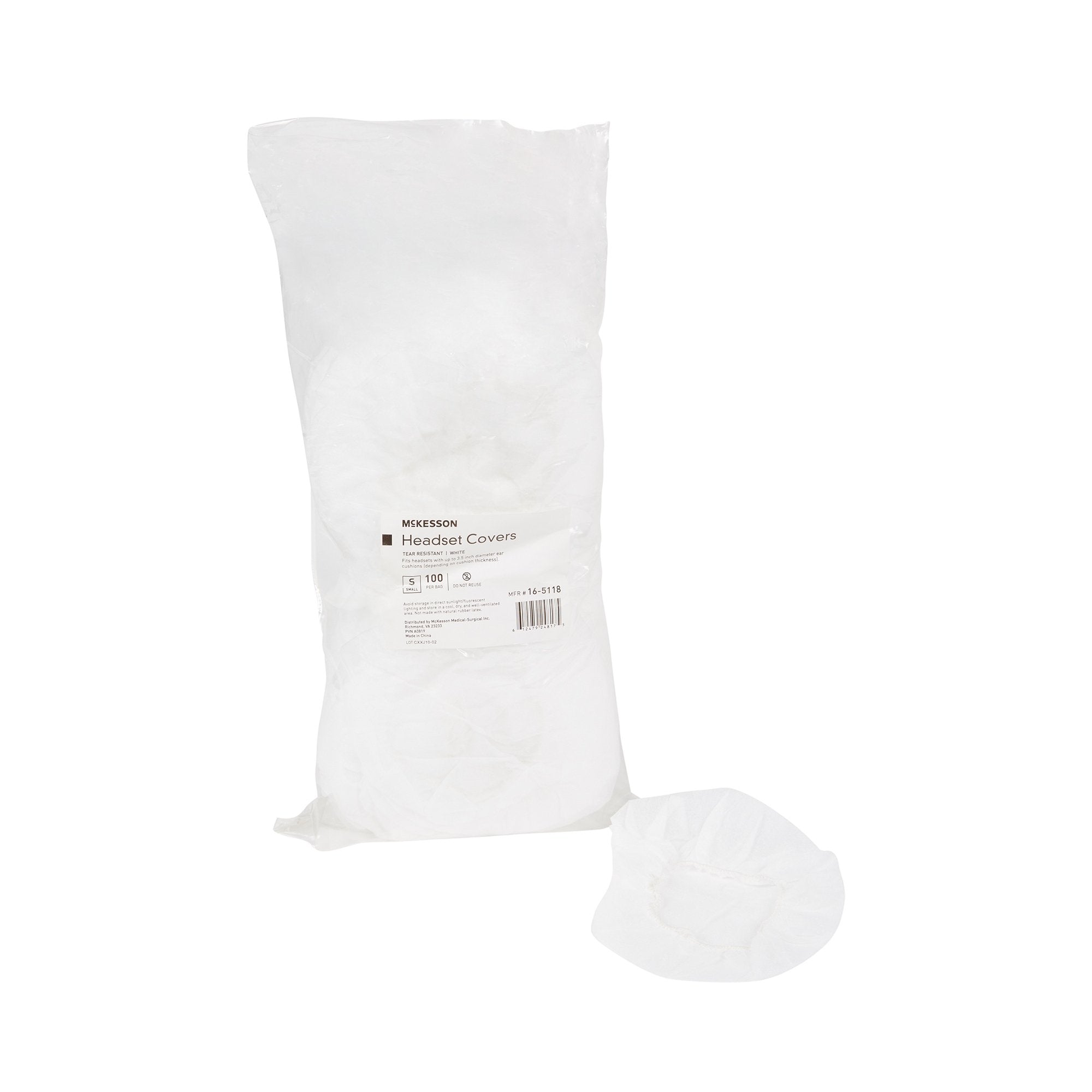 Sanitary Headset Cover McKesson Small For Earmuff of Most Headphones, Packaging Type- Case