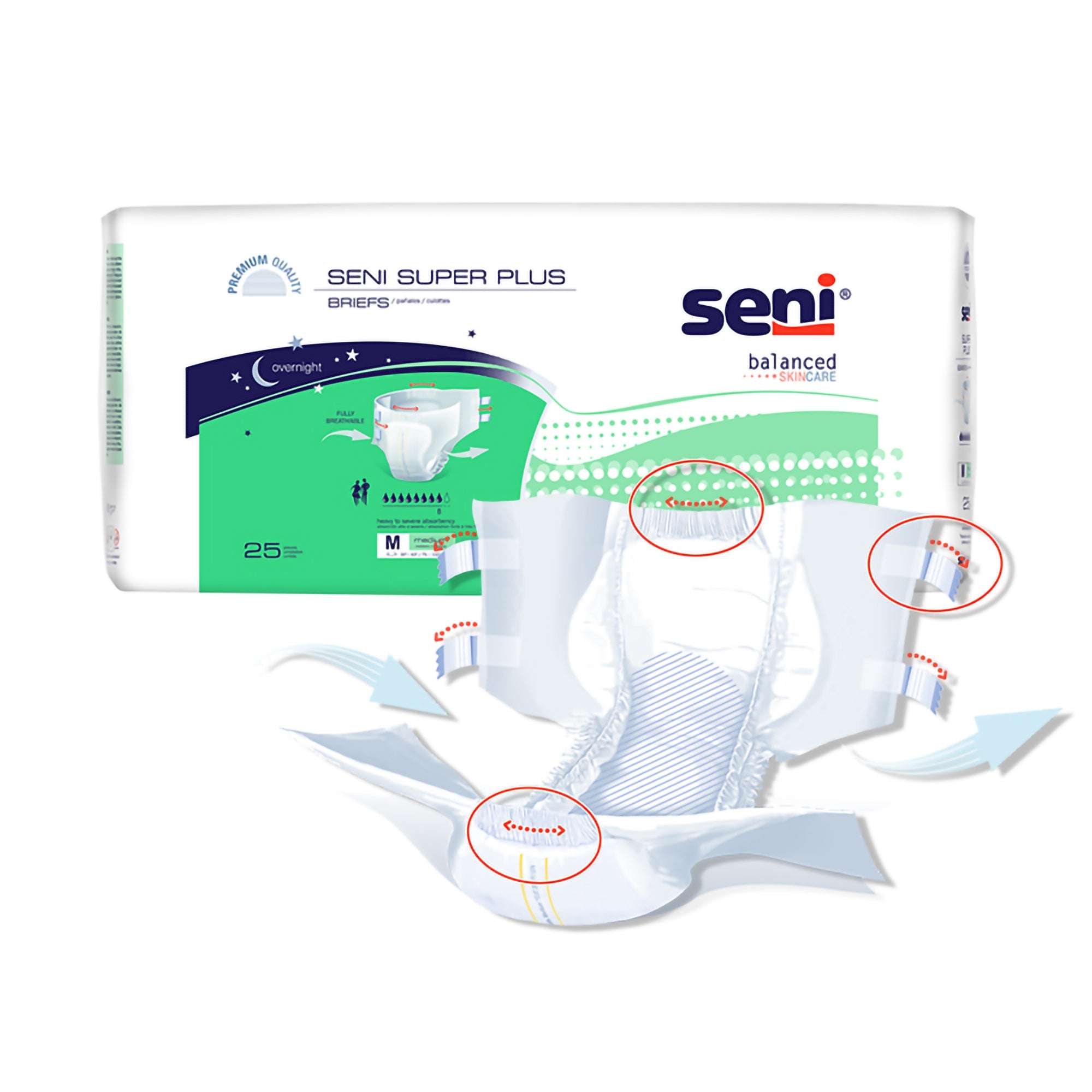 Unisex Adult Incontinence Brief Seni Super Plus Regular Disposable Heavy Absorbency, Packaging Type- Case