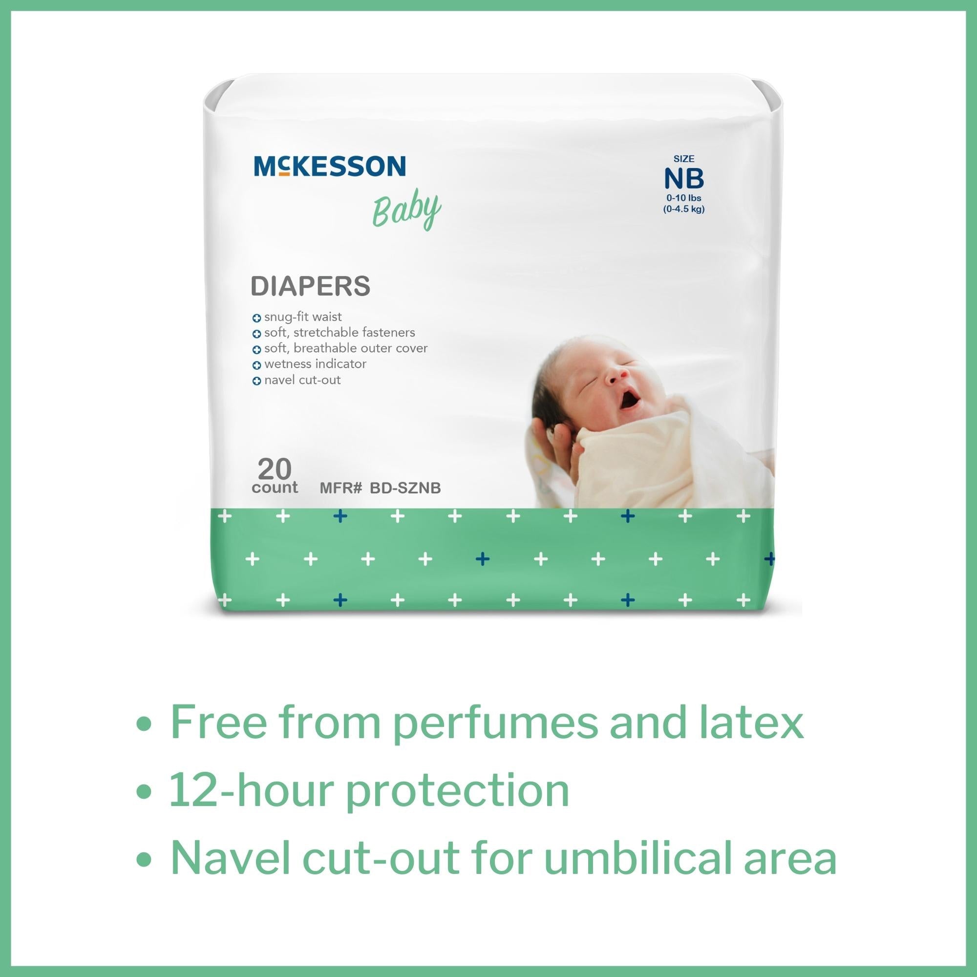 Unisex Baby Diaper McKesson Newborn Disposable Heavy Absorbency, Packaging Type- Case