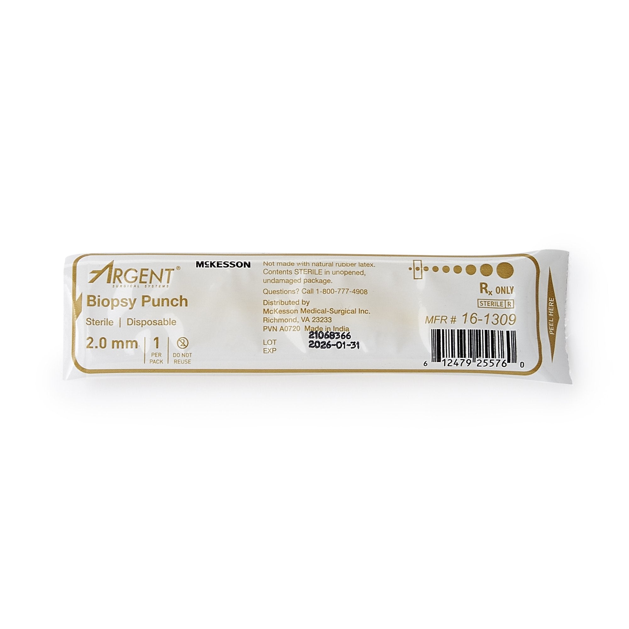 Biopsy Punch McKesson Argent Dermal 2 mm, Packaging Type- Box