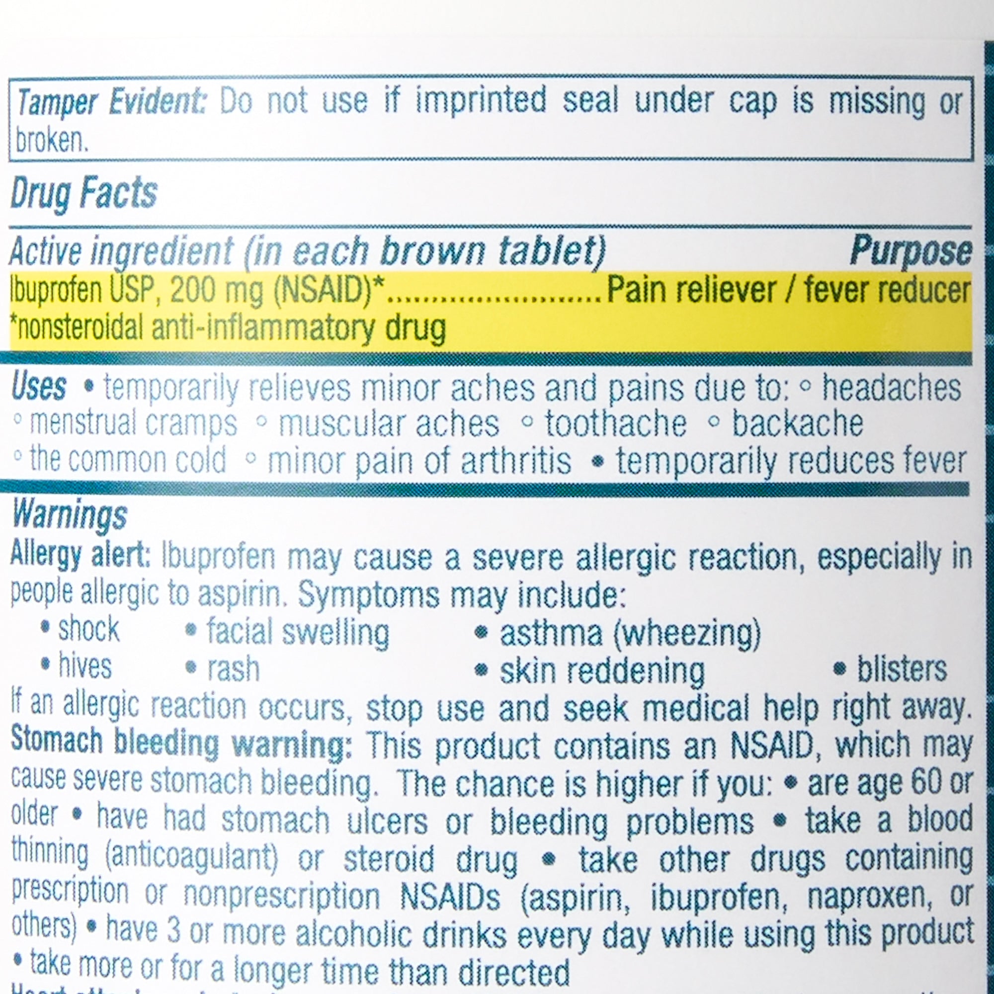 Pain Relief Geri-Care 200 mg Strength Ibuprofen Tablet 1000 Per Bottle, Packaging Type- Case