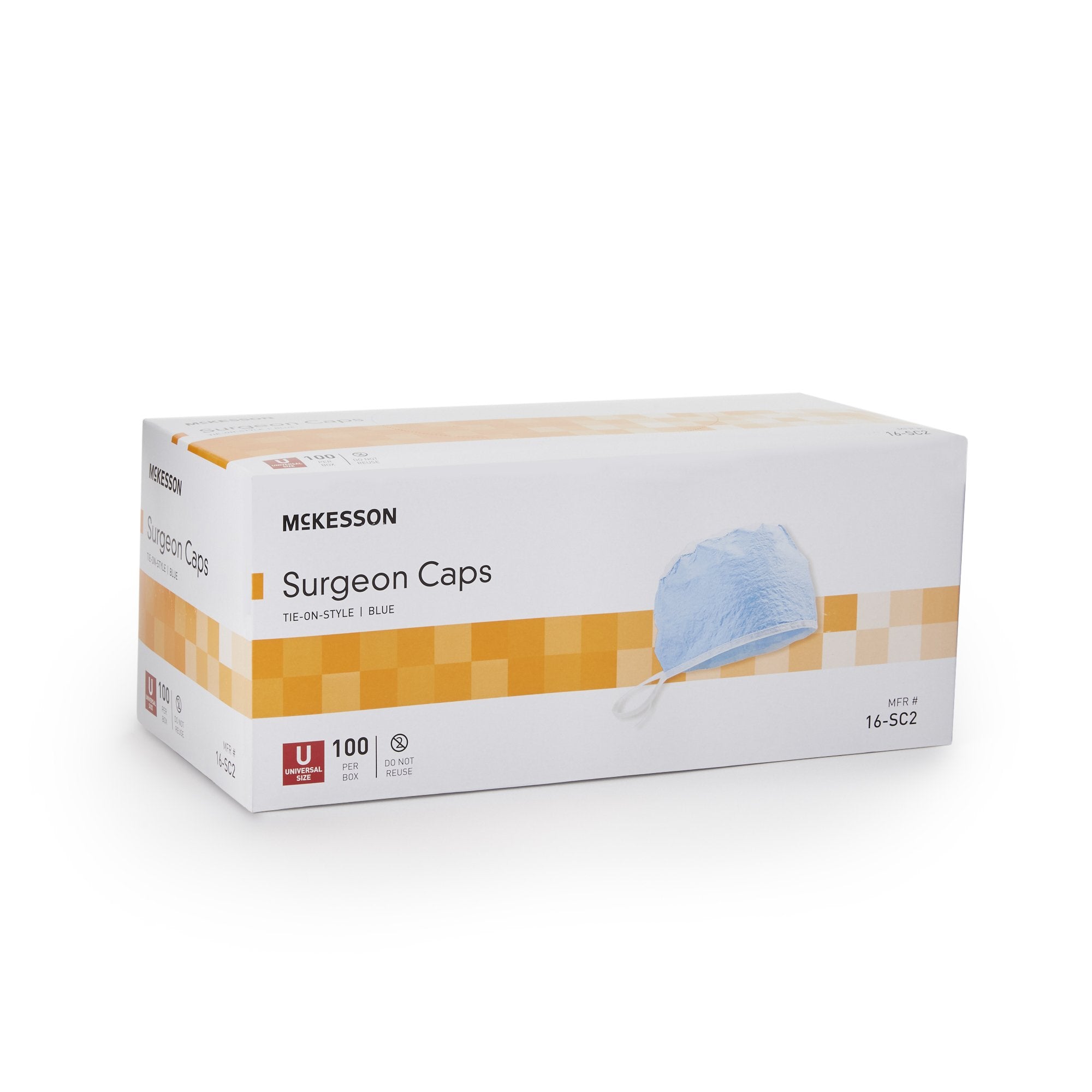 Surgeon Cap McKesson One Size Fits Most Blue Tie Closure, Packaging Type- Box