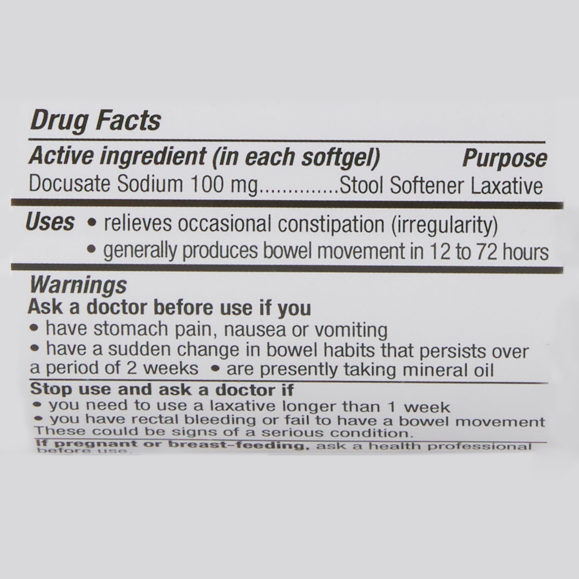 Stool Softener Geri-Care Softgel 200 per Bottle 100 mg Strength Docusate Sodium, Packaging Type- Case