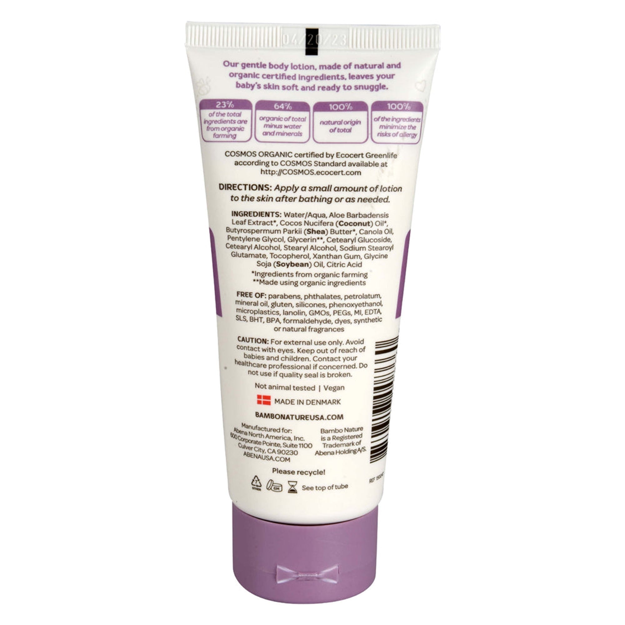 Baby Lotion Bambo Nature Snuggle Time 3.4 oz. Tube Unscented Lotion,Packaging Type- Box