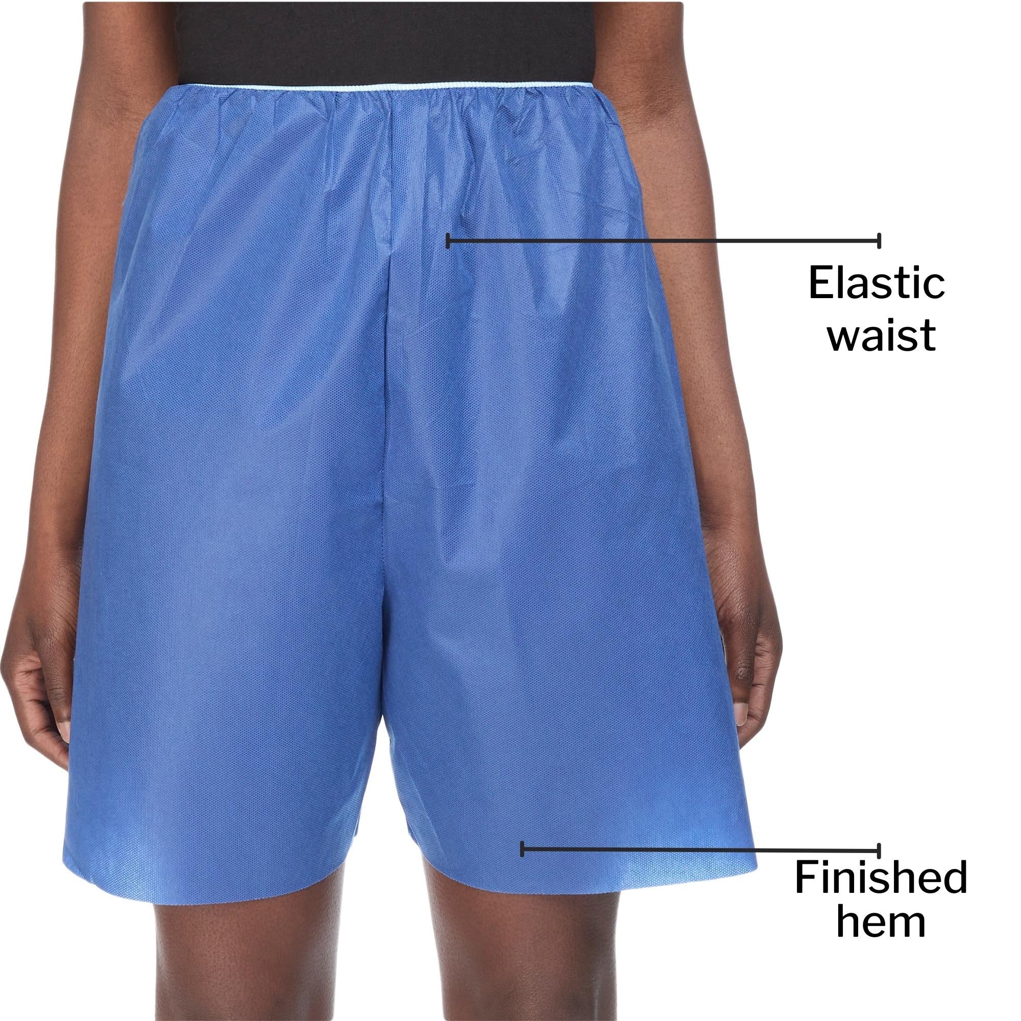 Exam Shorts McKesson Medium Blue SMS Adult Disposable, Packaging Type- Case
