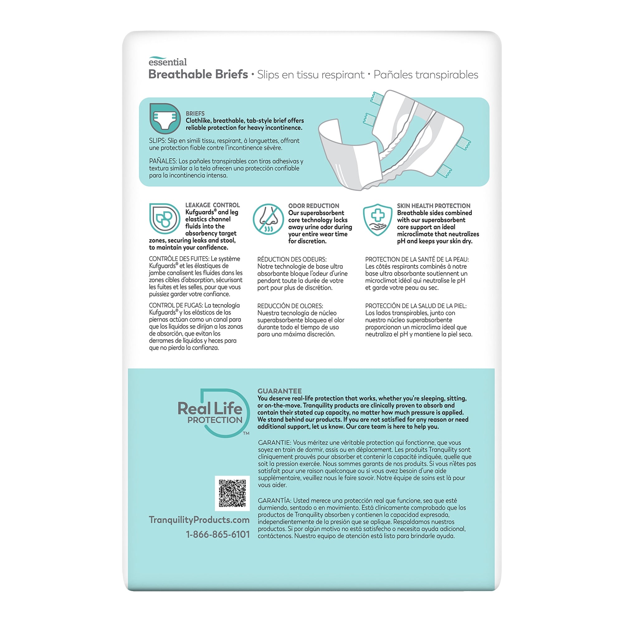 Unisex Adult Incontinence Brief Tranquility Essential X-Large Disposable Heavy Absorbency, Packaging Type- Case