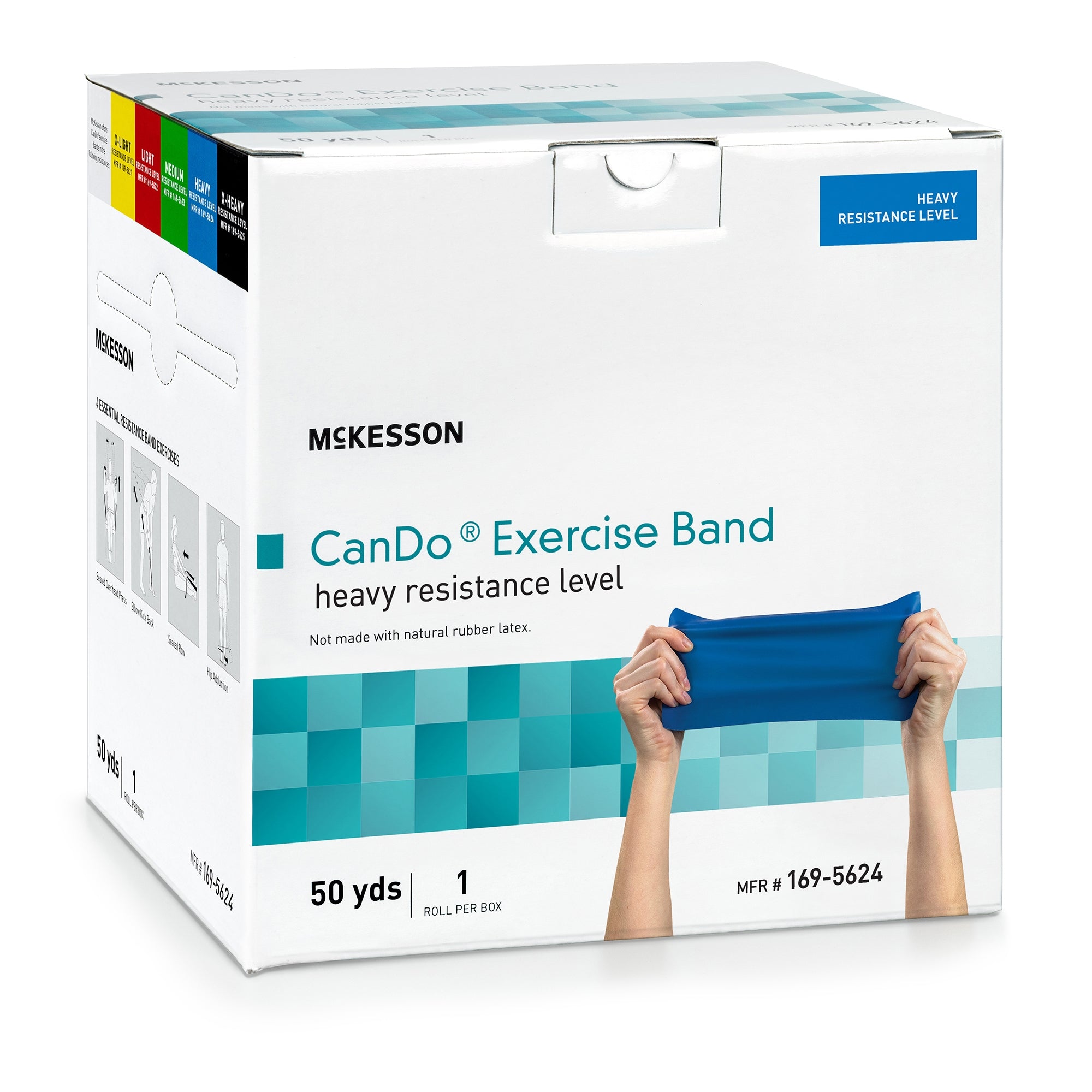 Exercise Resistance Band McKesson CanDo Blue 5 Inch X 50 Yard Heavy Resistance