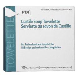 Castile Soap Towelette PDI® Individual Packet Scented 100 Count