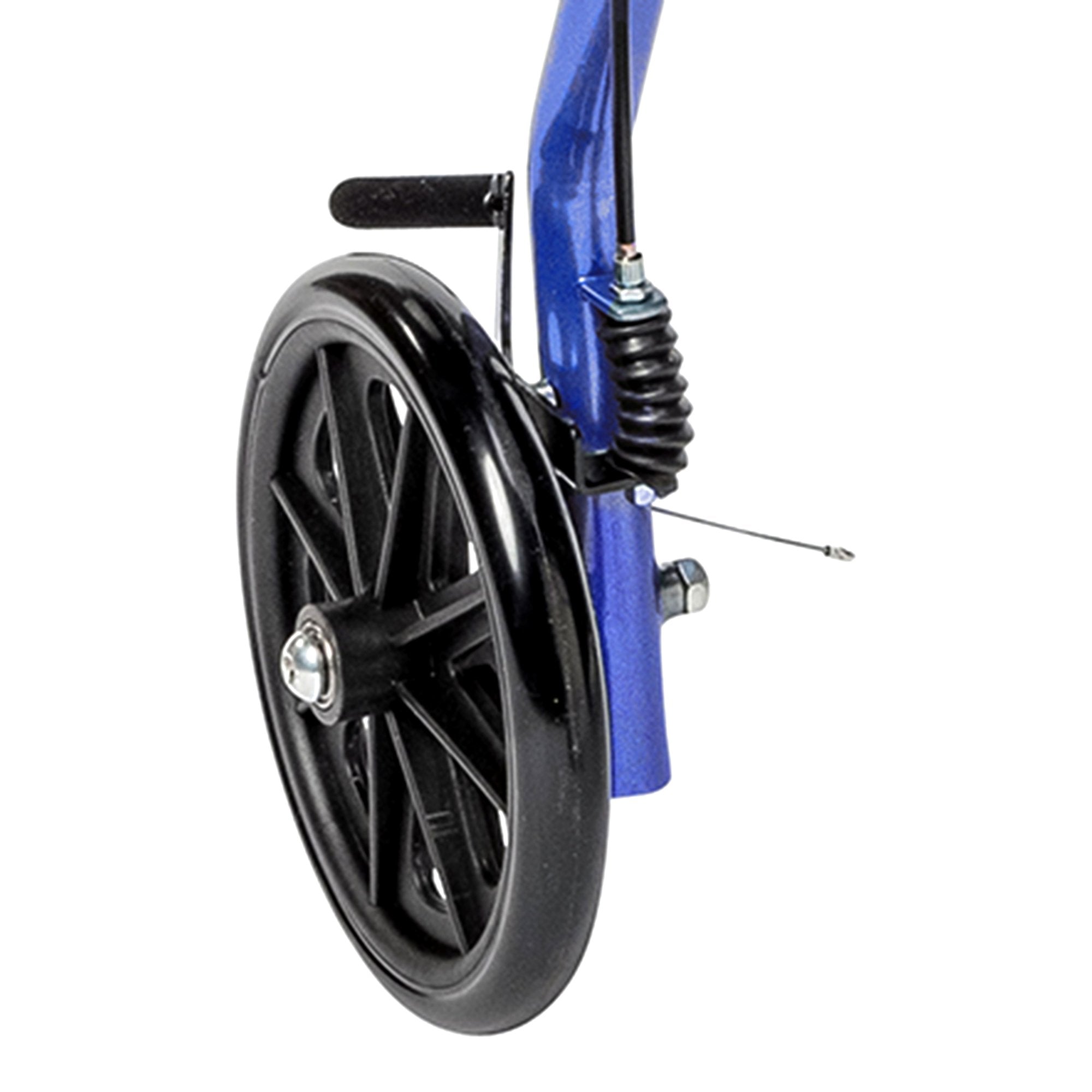 McKesson Bariatric 4-Wheel Rollator – Blue Folding Steel Frame, 8 in Casters, 500 lb Capacity, Adjustable Height, Latex-Free | HCPCS E0149