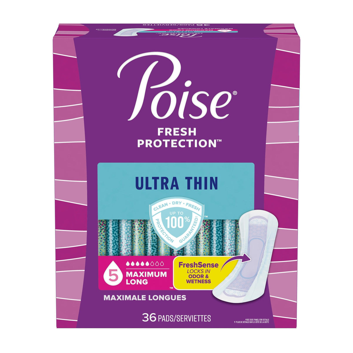 bladder control pad poise fresh protection ultra thin 14 1 inch length heavy absorbency sodium polyacrylate core one size fits most packaging type case