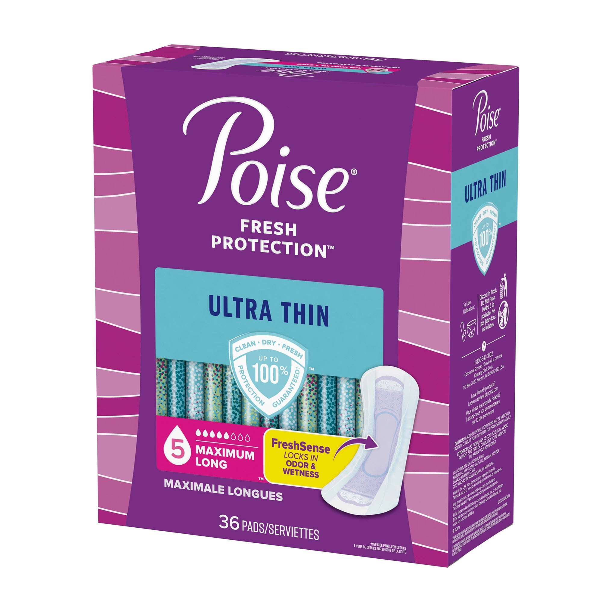 Bladder Control Pad Poise Fresh Protection Ultra Thin 14.1 Inch Length Heavy Absorbency Sodium Polyacrylate Core One Size Fits Most, Packaging Type- Case