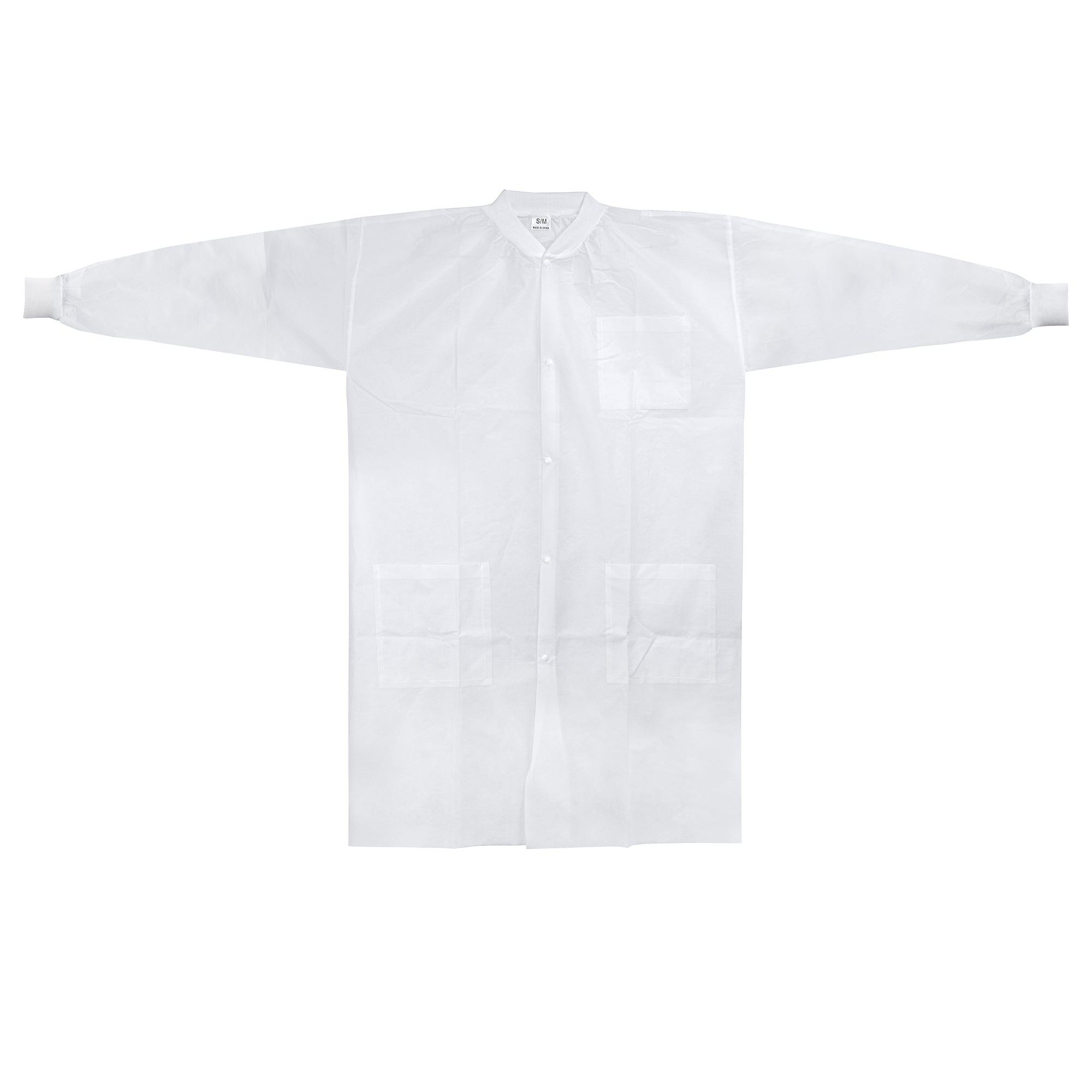 Lab Coat McKesson White Small / Medium Knee Length Spunbond Polypropylene Disposable, Packaging Type- Case