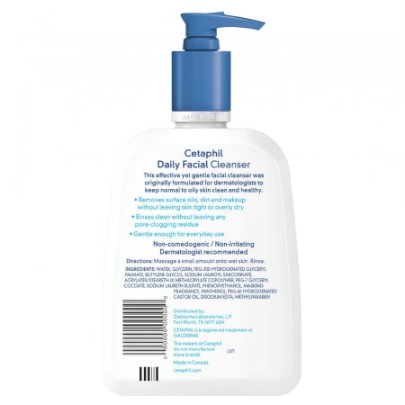 Facial Cleanser Cetaphil Daily Facial Cleanser Liquid 16 oz. Pump Bottle Unscented,Packaging Type- Each
