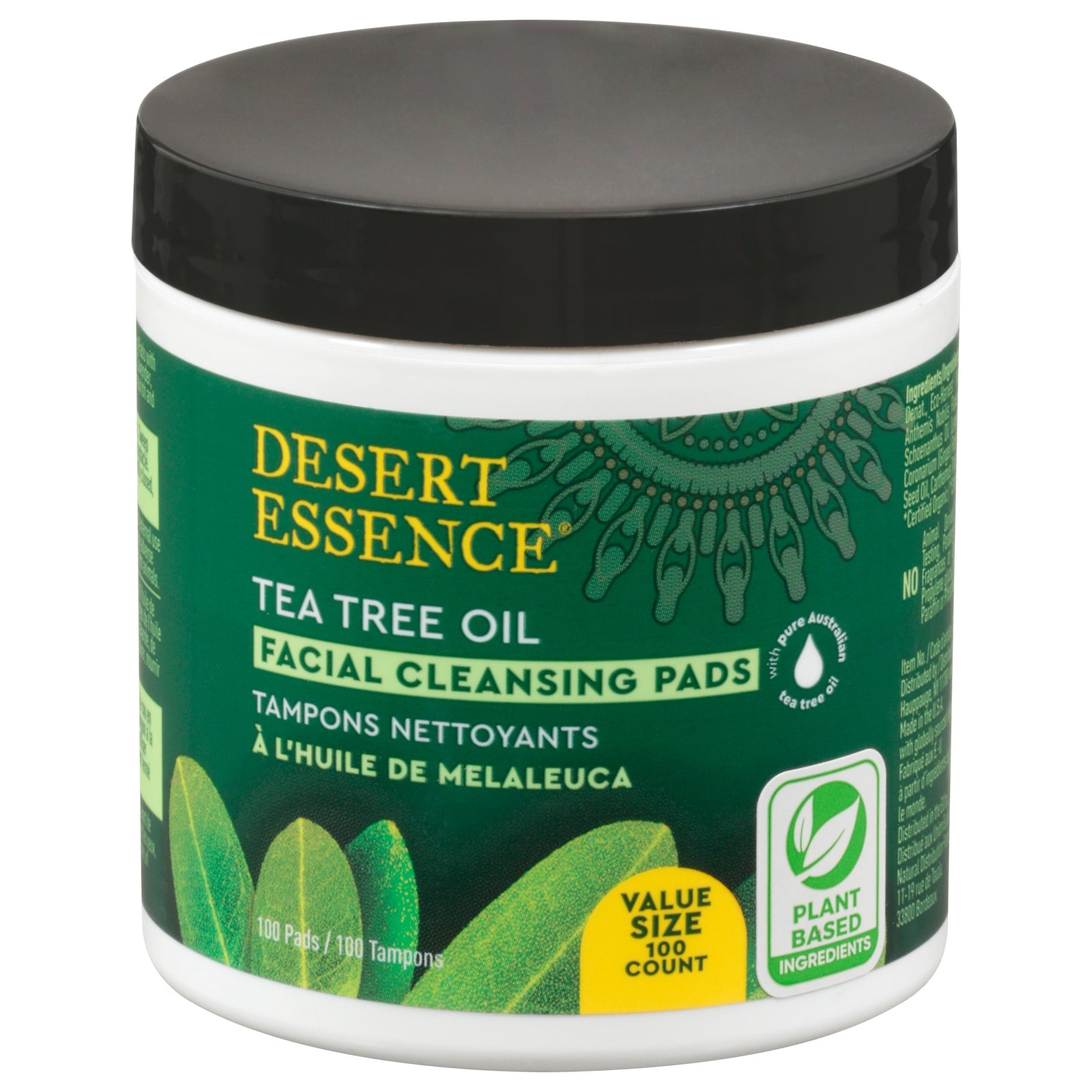 Desert Essence - Discos limpiadores faciales con aceite de árbol de té - 1 unidad - 100 unidades