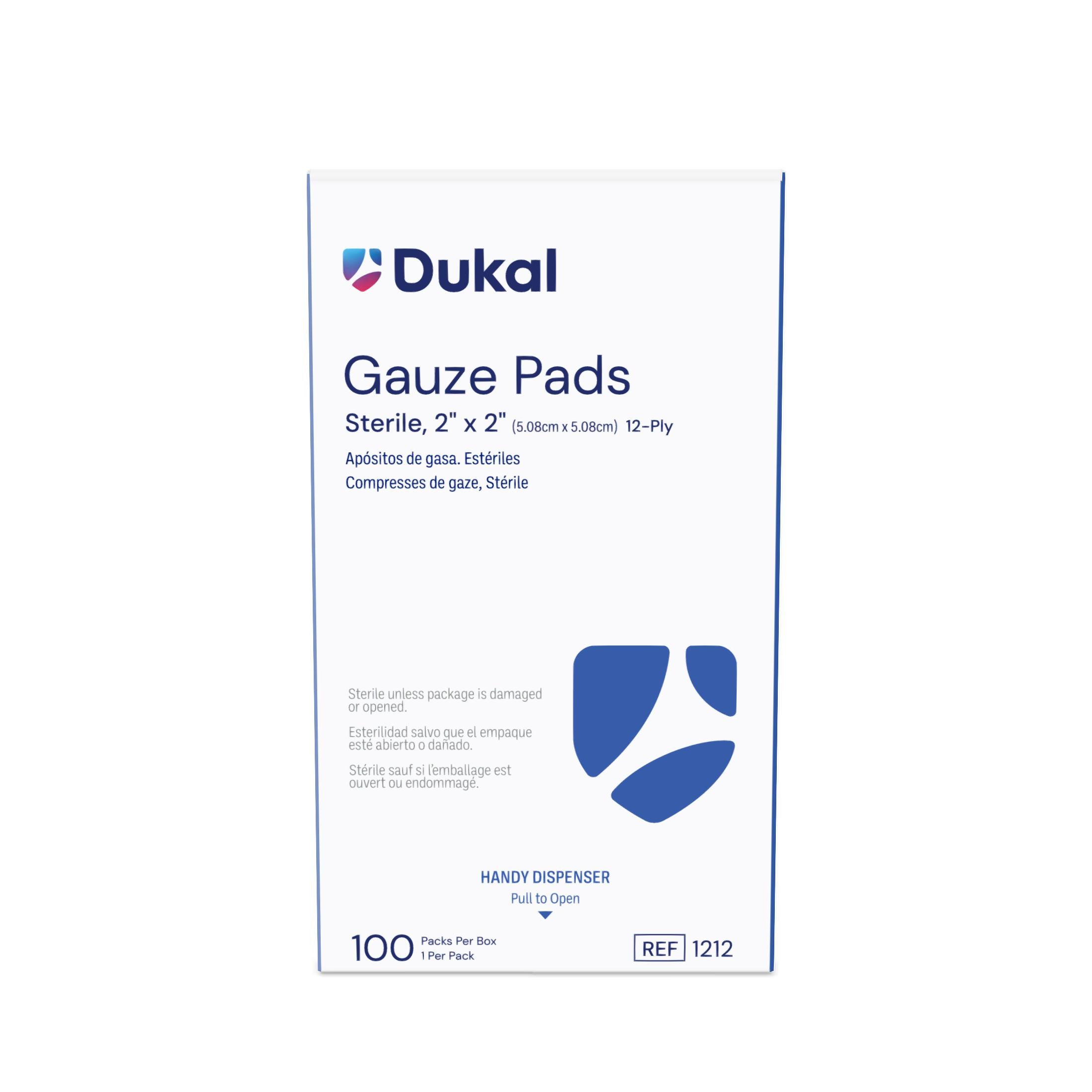 Gauze Sponge Dukal 2 X 2 Inch 12-Ply Sterile 1 per Pack, Packaging Type- Case