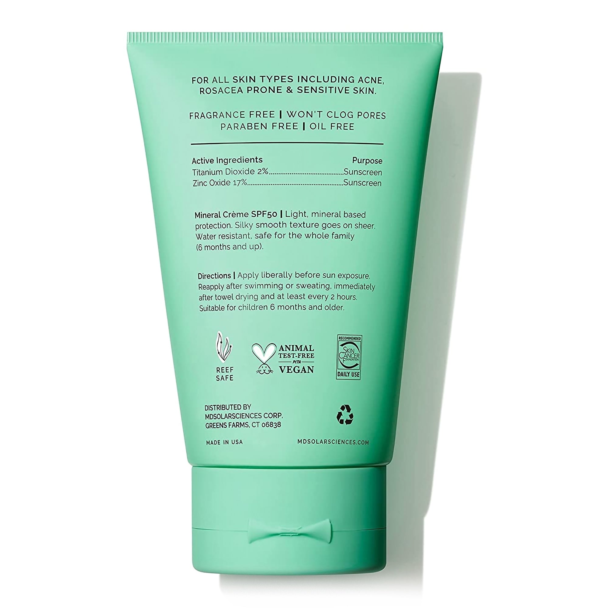 Sunscreen MDSolarSciences Mineral KidCrème SPF 50 Cream 3.4 oz. Tube, Packaging Type- Each