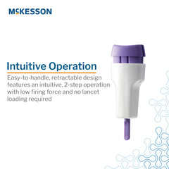 Safety Lancet McKesson 28 Gauge Retractable Push Button Activation Finger, Packaging Type- Box
