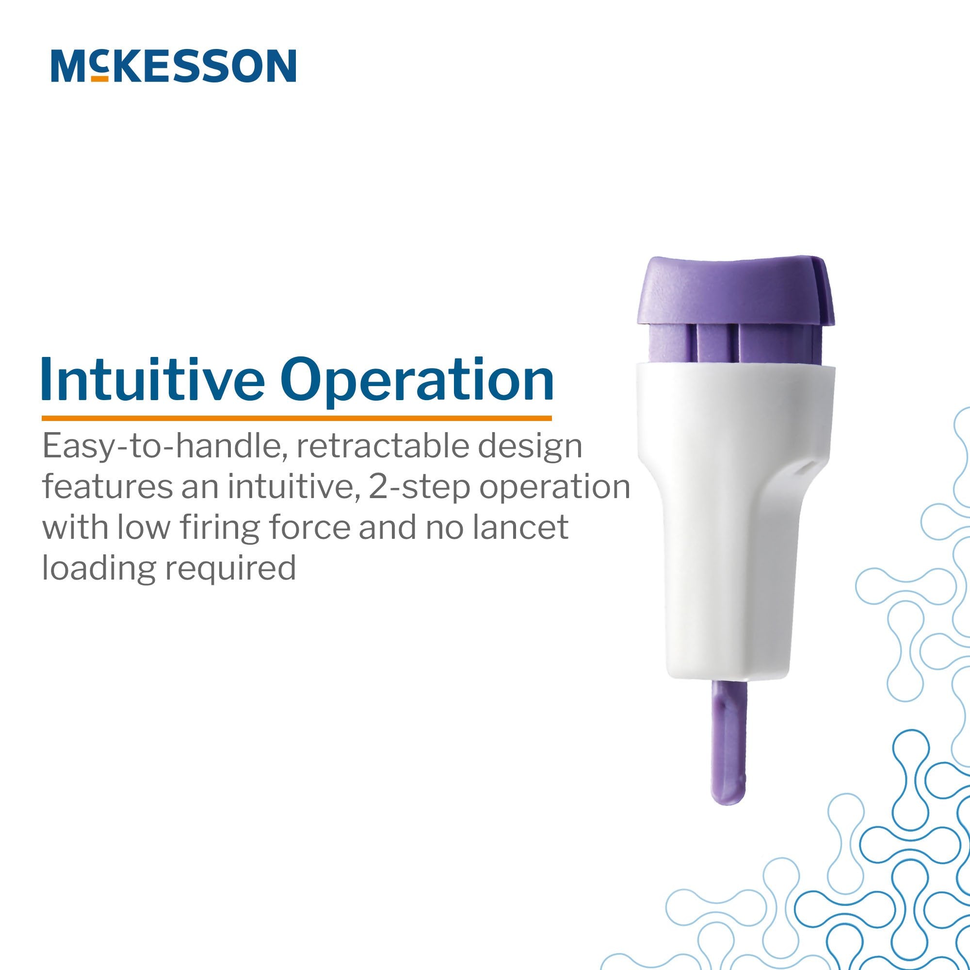 Safety Lancet McKesson 28 Gauge Retractable Push Button Activation Finger, Packaging Type- Case