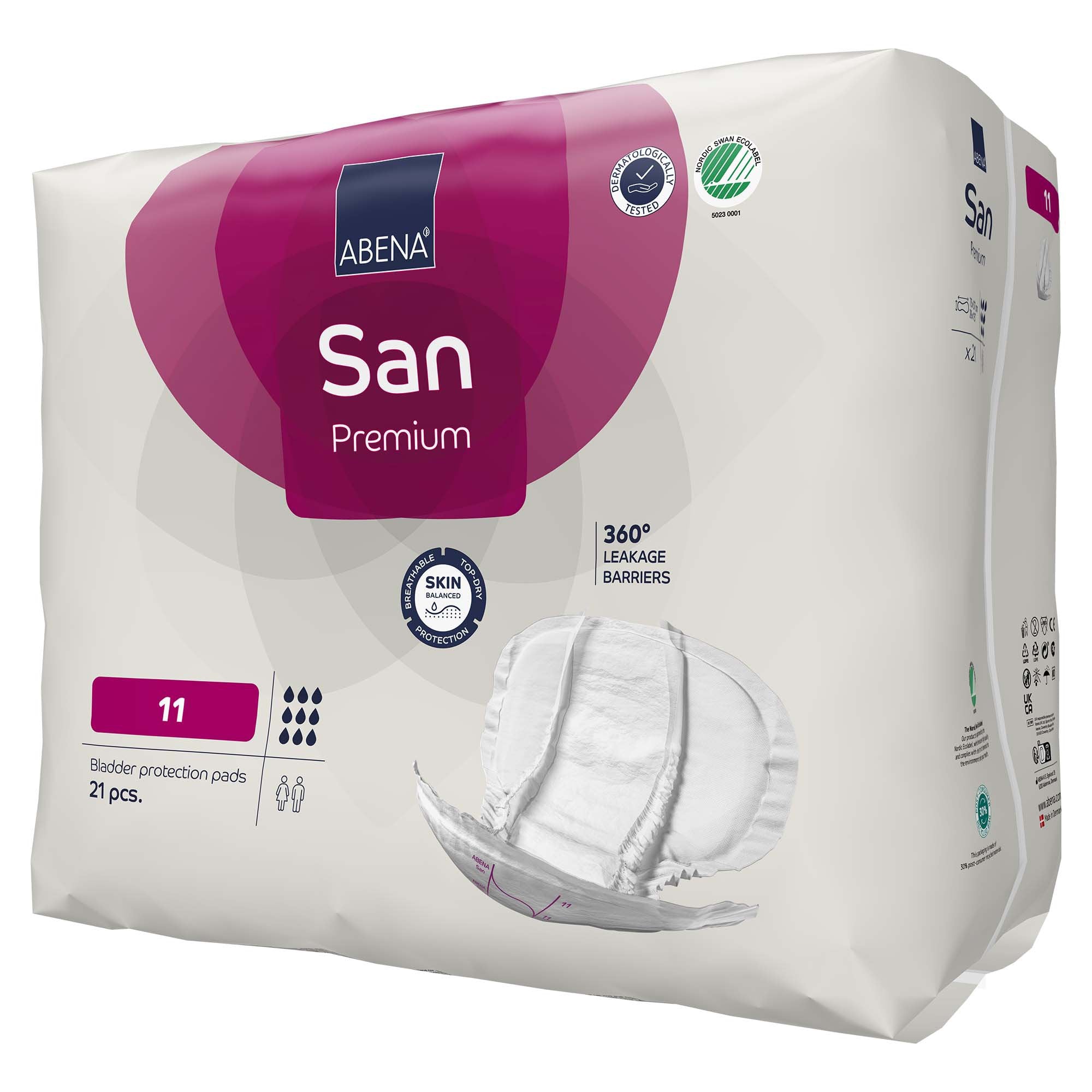 Incontinence Liner Abena San Premium 14.5 X 28.7 Inch Heavy Absorbency Fluff / Polymer Core Size 11, Packaging Type- Case