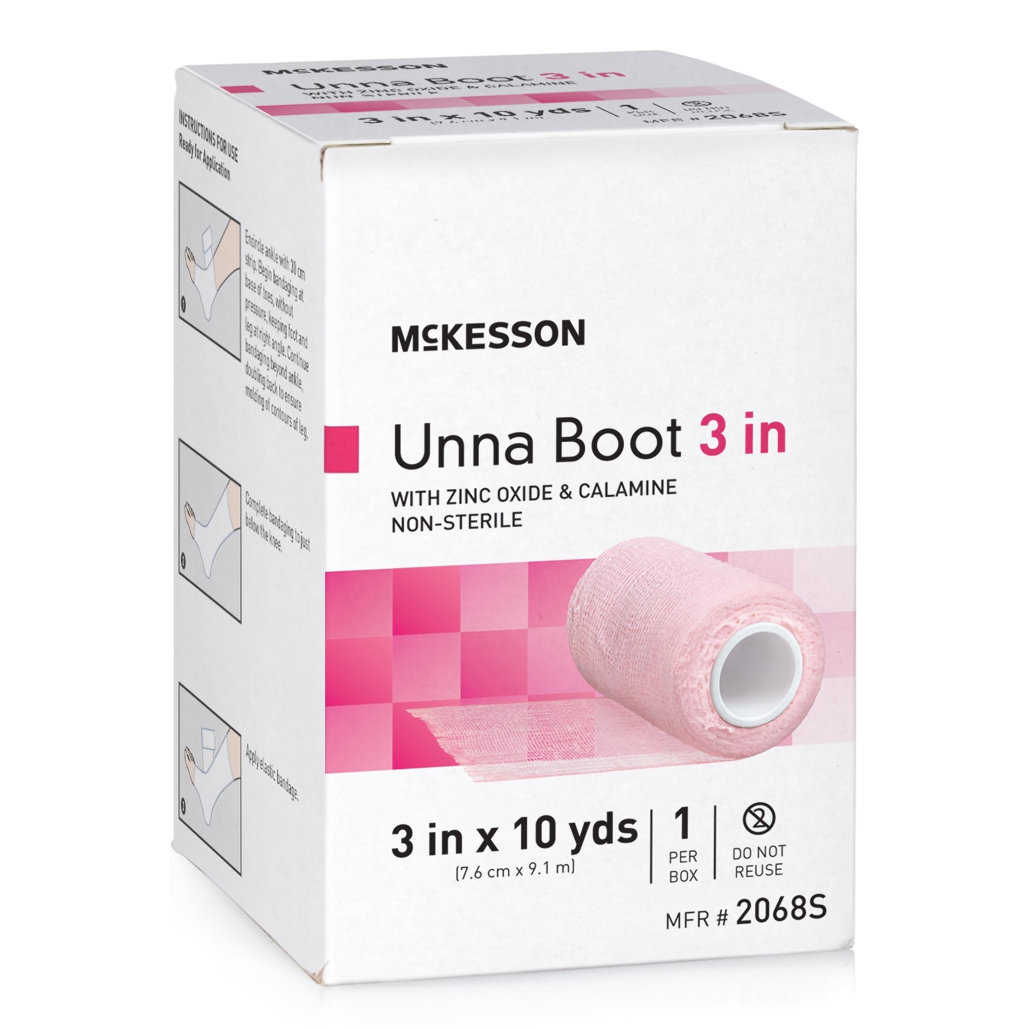 Unna Boot McKesson Zinc Oxide / Calamine 3 Inch X 10 Yard, Packaging Type- Case