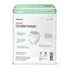 Unisex Adult Absorbent Underwear McKesson Pull On with Tear Away Seams 2X-Large Disposable Moderate Absorbency | 4BG/Case