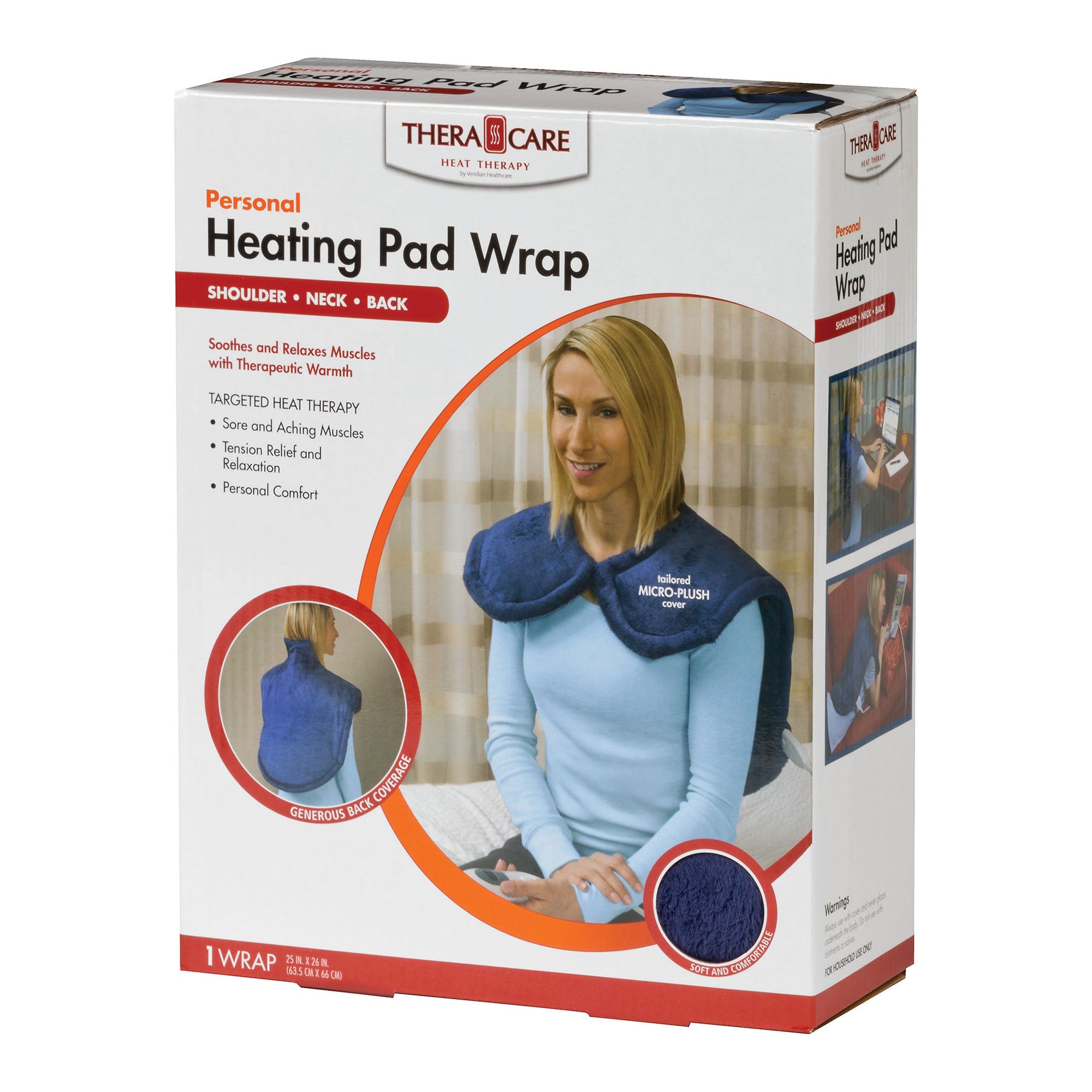 Heating Pad Theracare Neck / Shoulder / Back One Size Fits Most Micro-Plush Fabric Reusable, Packaging Type- Case