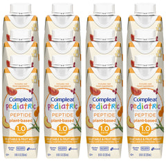 Pediatric Tube Feeding Formula Compleat Pediatric Peptide 1.0 Vegetable / Fruit Medley Flavor 250 mL Reclosable Carton Liquid Plant Based