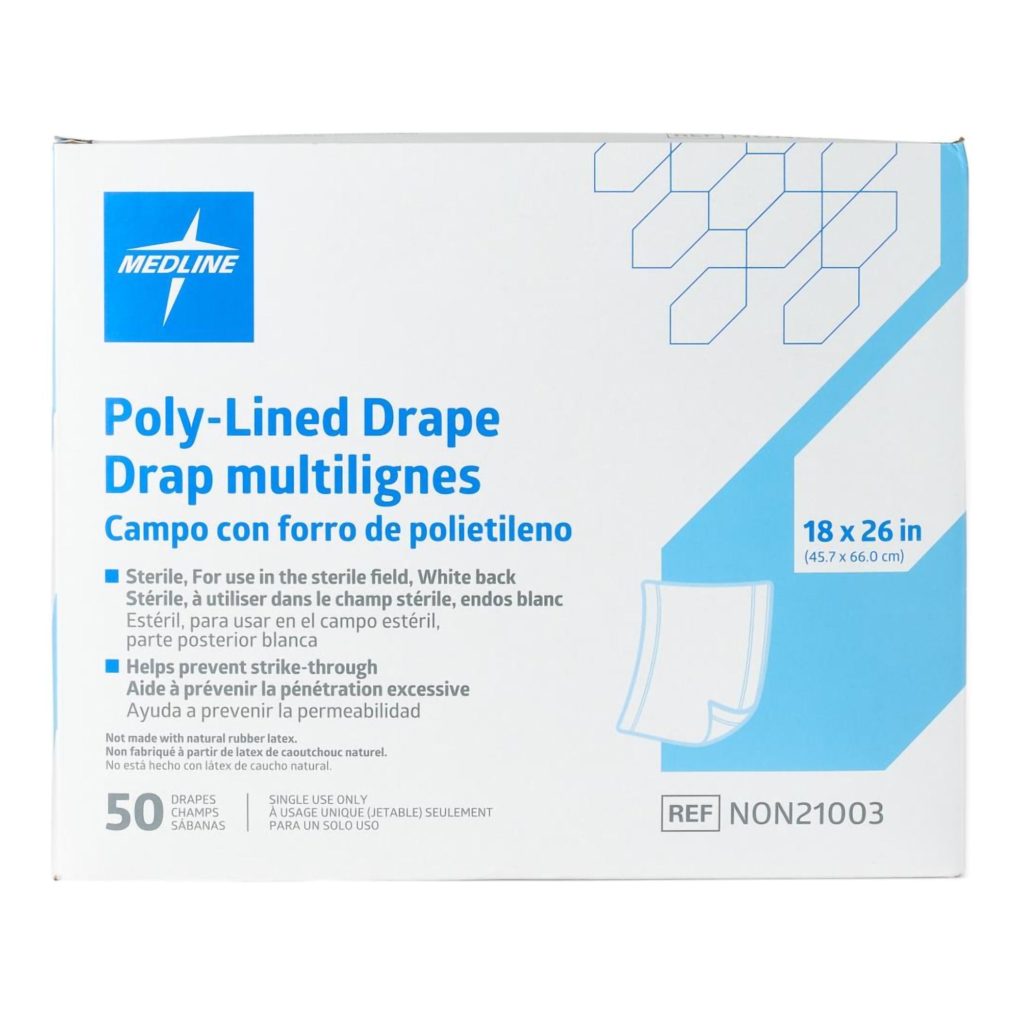General Purpose Drape Medline Poly Lined Towel Drape 18 W X 26 L Inch Sterile