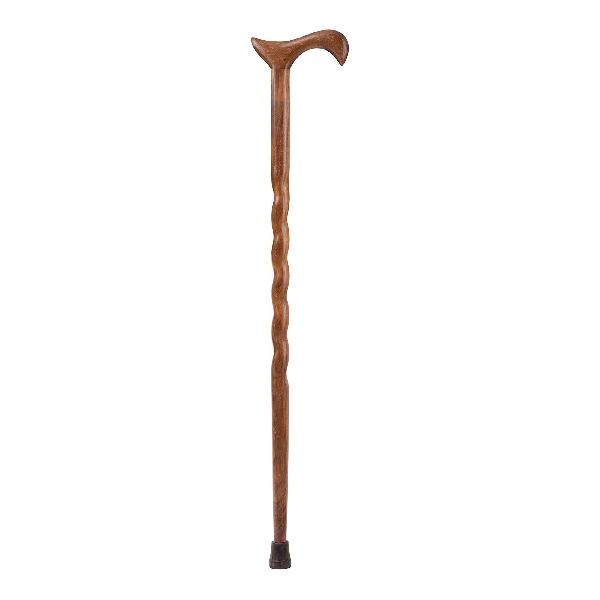 T-Handle Cane Brazos Twisted Wood 34 Inch Height Wood Grain,Packaging Type- Each