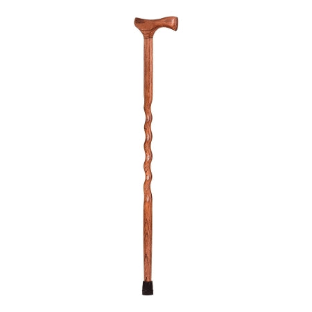 T-Handle Cane Brazos Twisted Wood 34 Inch Height American Hardwood,Packaging Type- Each