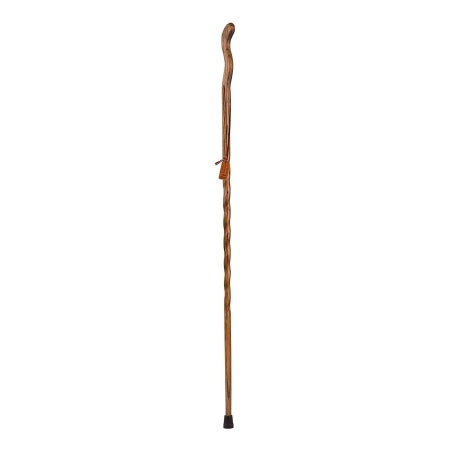 Bastón Brazos Twisted Fitness Walker de madera de 55 pulgadas de alto, color marrón. Tipo de embalaje: individual.