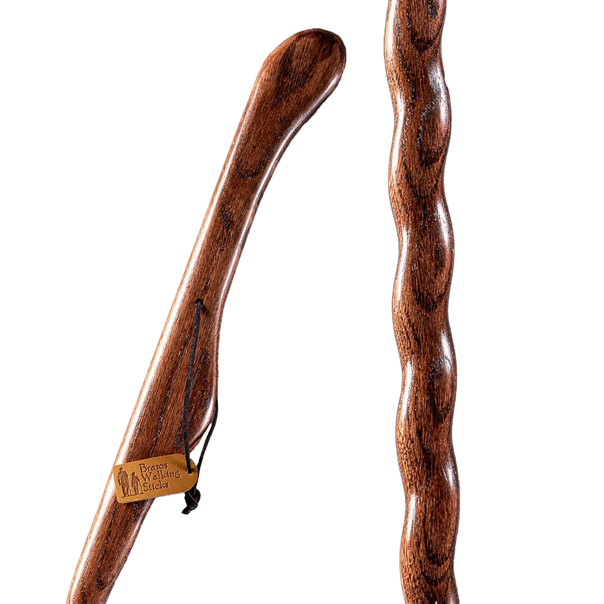 Bastón Brazos Twisted HitchHiker de madera de roble rojo, 58 pulgadas de alto. Tipo de embalaje: individual.