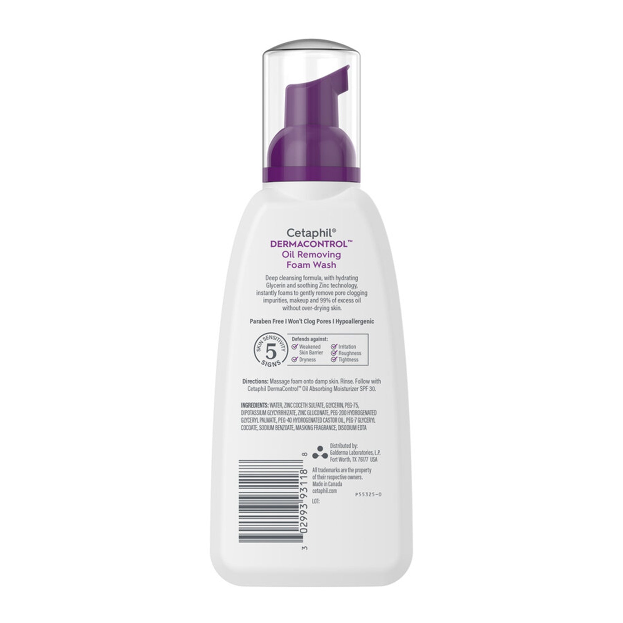 Facial Cleanser Cetaphil Derma Control Oil Removing Foaming 8 oz. Pump Bottle Gentle Scent,Packaging Type- Each
