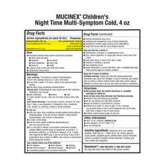 mucinex childrens night time multi symptom cold liquid very berry flavor childrens mucinex nighttime multi symptom cold childrens cold and cough relief mk1230097ea