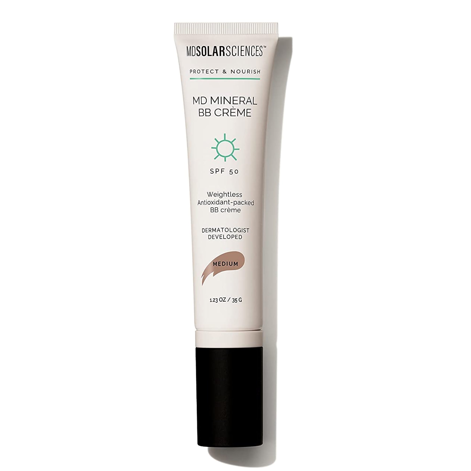 Maquillaje con protector solar MDSolarsciences MD Mineral BB Crème SPF 50 Crema Tubo de 1.23 oz, Tipo de empaque: Cada uno