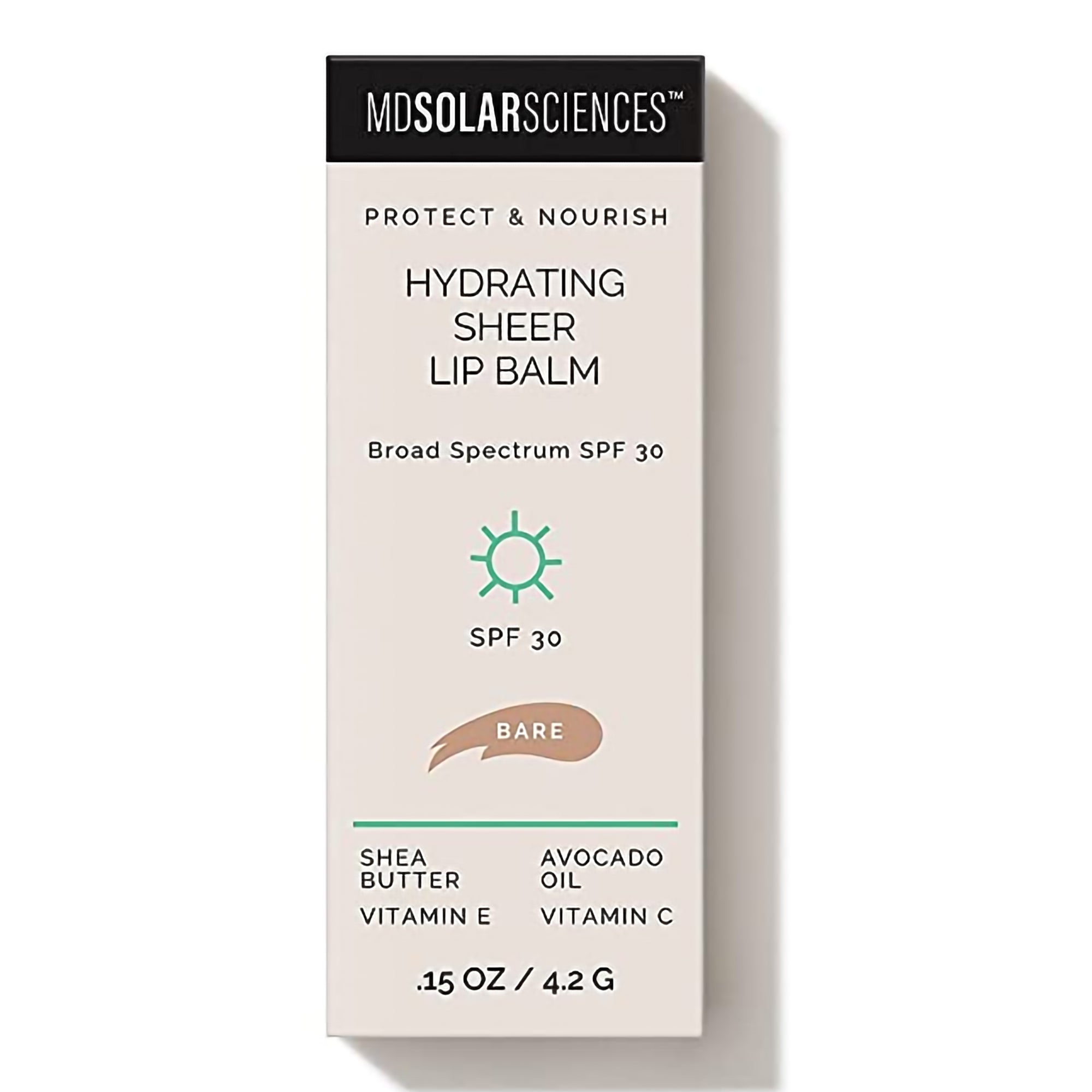 Tinted Lip Balm with Sunscreen MDSolarsciences Hydrating Sheer SPF 30 0.15 oz. Tube,Packaging Type- Each